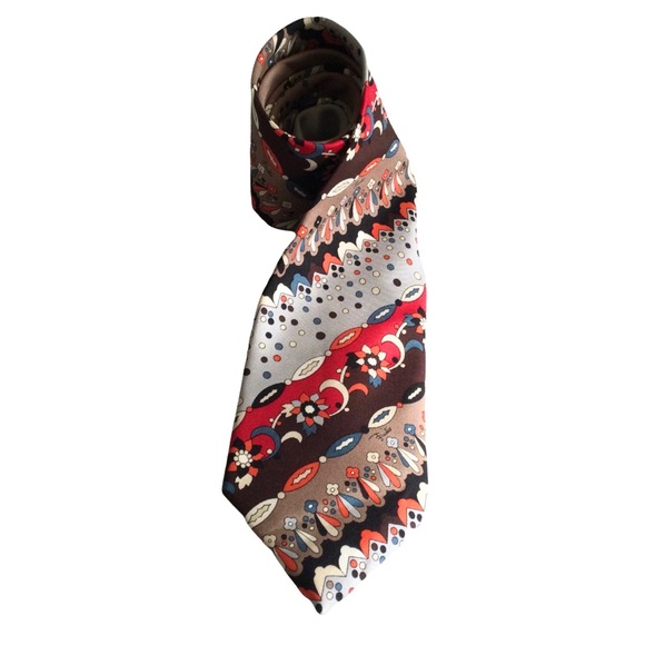 Emilio Pucci Holiday Print Silk Tie - Picture 2 of 9